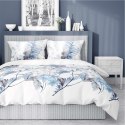 Pościel bawełniana 220x200 biała niebieska wrzosowa kwiaty 4463 B bawełna 40 Pościel bawełniana 220x200 biała niebieska wrzosowa kwiaty 4463 B bawełna 40