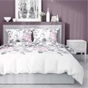 Pościel bawełniana 220x200 biała szara różowa kwiaty 4462 A bawełna 40 Pościel bawełniana 220x200 biała szara różowa kwiaty 4462 A bawełna 40