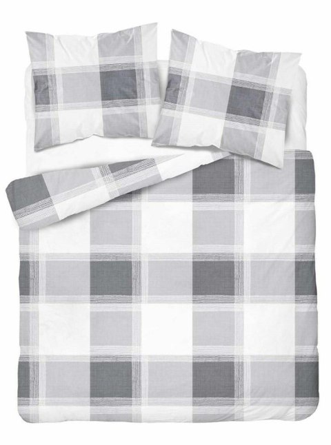 Pościel bawełniana 220x200 kratka szara 4459 B bawełna 40 Pościel bawełniana 220x200 kratka szara 4459 B bawełna 40