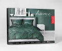 Pościel satynowa 180x200 4529 B zielona liście palmy Home Satin 131