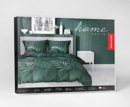 Pościel satynowa 180x200 4529 B zielona liście palmy Home Satin 131