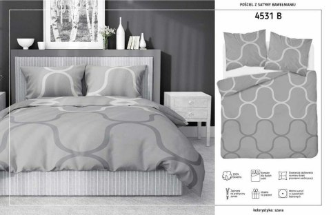 Pościel satynowa 180x200 4531 B szara geometria Home Satin 131 Pościel satynowa 180x200 4531 B szara geometria Home Satin 131