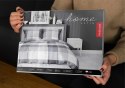 Pościel satynowa 180x200 4533 B szara biała krata Home Satin 131