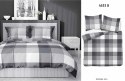 Pościel satynowa 180x200 4533 B szara biała krata Home Satin 131