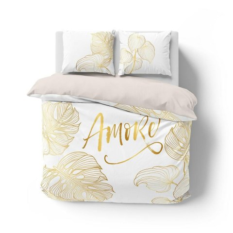 Pościel bawełniana 220x200 biała złota Amore 4718 A Holland Home 71 Pościel bawełniana 220x200 biała złota Amore 4718 A Holland Home 71