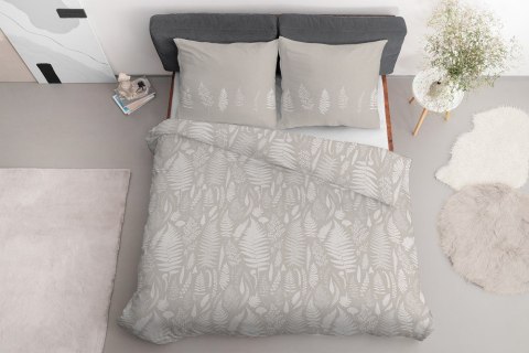 Pościel satynowa 160x200 beżowa liście 4603 B Home Satin 131 Pościel satynowa 160x200 beżowa liście 4603 B Home Satin 131