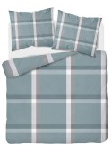 Pościel satynowa 220x200 miętowa krata 4627 A Home Satin 131