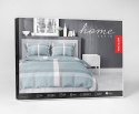 Pościel satynowa 220x200 miętowa krata 4627 A Home Satin 131