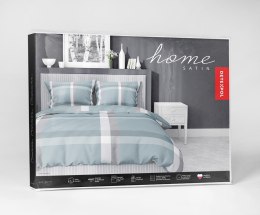 Pościel satynowa 220x200 miętowa krata 4627 A Home Satin 131