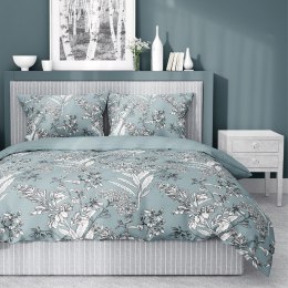 Pościel satynowa 220x200 miętowa kwiaty 4601 B Home Satin 131