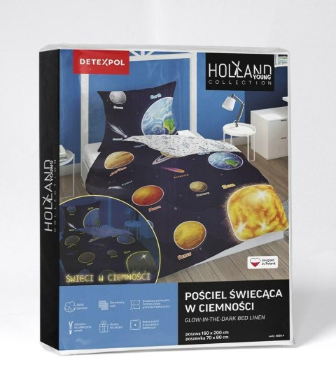 Pościel świecąca w ciemności 160x200 Kosmos planety granatowa kolorowa 4639 A Fluo 76 Pościel świecąca w ciemności 160x200 Kosmos planety granatowa kolorowa 4639 A Fluo 76