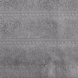 Ręcznik Glory 4 50x90 srebrny z welurową bordiurą i błyszczącą nicią 500 g/m2 Eurofirany