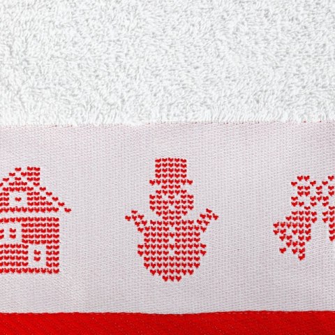 Ręcznik Noel 70x140 biały czerwony renifery świąteczny 02 450 g/m2 Eurofirany Ręcznik Noel 70x140 biały czerwony renifery świąteczny 02 450 g/m2 Eurofirany