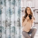 Zasłona 140x270 Vivian turkusowa beżowa kwiaty welurowa gotowa na taśmie Eurofirany Zasłona 140x270 Vivian turkusowa beżowa kwiaty welurowa gotowa na taśmie Eurofirany