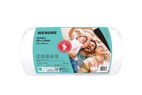 Kołdra Dla Ciebie 160x200 biała całoroczna mikrofibra 0,9 kg Wendre Kołdra Dla Ciebie 160x200 biała całoroczna mikrofibra 0,9 kg Wendre
