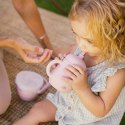 Kubek niekapek z silikonową słomką różowy pudrowy do nauki picia Kubek niekapek z silikonową słomką różowy pudrowy do nauki picia