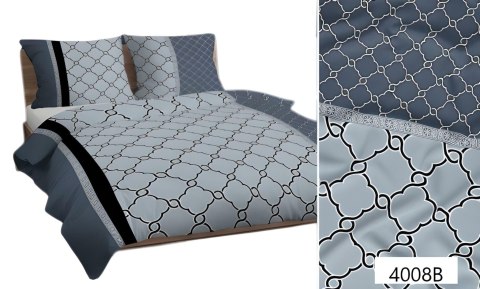 Pościel bawełniana 160x200 błękitna granatowa geometria 4008 B bawełna Max Pościel bawełniana 160x200 błękitna granatowa geometria 4008 B bawełna Max