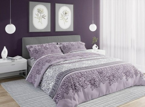 Pościel satynowa 160x200 Pure Sateen 004 fioletowa kwiaty Faro Pościel satynowa 160x200 Pure Sateen 004 fioletowa kwiaty Faro