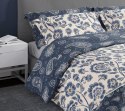 Pościel satynowa 160x200 Pure Sateen 008 kremowa niebieska kwiaty Faro Pościel satynowa 160x200 Pure Sateen 008 kremowa niebieska kwiaty Faro