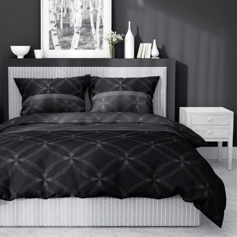Pościel satynowa 180x200 czarna szara 4679 B Home Satin 40 Pościel satynowa 180x200 czarna szara 4679 B Home Satin 40