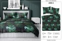 Pościel satynowa 180x200 czarna zielona liście 4680 A Home Satin 40