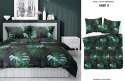 Pościel satynowa 180x200 czarna zielona liście 4680 A Home Satin 40