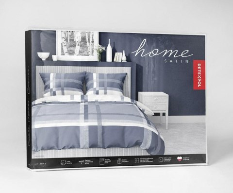 Pościel satynowa 180x200 niebieska biała 4674 B Home Satin 40 Pościel satynowa 180x200 niebieska biała 4674 B Home Satin 40
