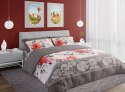 Pościel satynowa 220x200 Pure Sateen 007 beżowa szara kwiaty Faro Pościel satynowa 220x200 Pure Sateen 007 beżowa szara kwiaty Faro