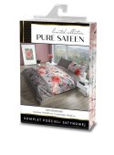 Pościel satynowa 220x200 Pure Sateen 007 beżowa szara kwiaty Faro Pościel satynowa 220x200 Pure Sateen 007 beżowa szara kwiaty Faro