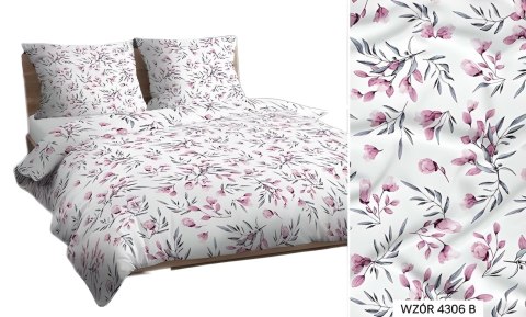 Poszewka bawełniana 40x40 biała różowa szara kwiatki 4306 B bawełna Max Poszewka bawełniana 40x40 biała różowa szara kwiatki 4306 B bawełna Max