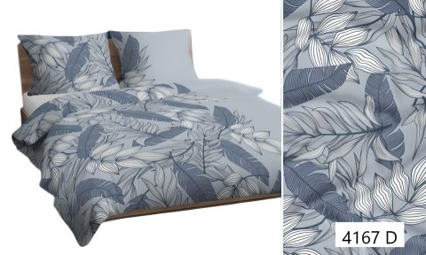 Poszewka bawełniana 40x40 szara granatowa liście 4167 D bawełna Max Poszewka bawełniana 40x40 szara granatowa liście 4167 D bawełna Max