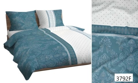 Poszewka bawełniana 50x60 biała turkusowa ornamenty 3792 F bawełna Max Poszewka bawełniana 50x60 biała turkusowa ornamenty 3792 F bawełna Max