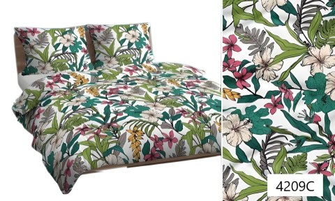 Poszewka bawełniana 70x80 biała zielona kolorowa kwiaty 4209 C bawełna Max Poszewka bawełniana 70x80 biała zielona kolorowa kwiaty 4209 C bawełna Max