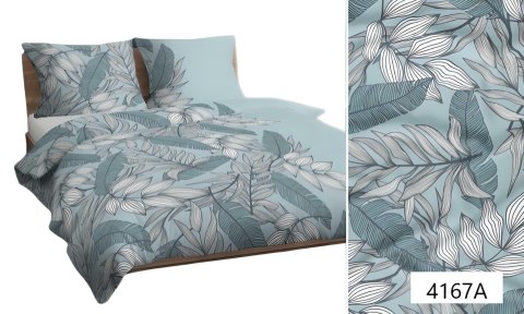 Poszewka bawełniana 70x80 miętowa liście 4167 A bawełna Max