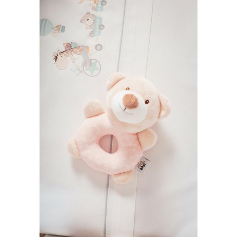 Grzechotka pluszowa zabawka Miś beżowy różowy 17cm Grzechotka pluszowa zabawka Miś beżowy różowy 17cm
