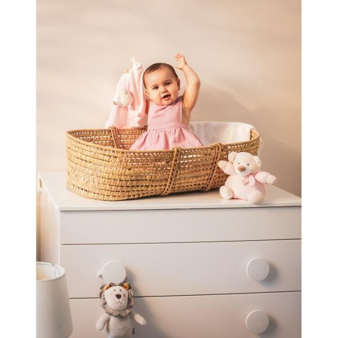 Grzechotka pluszowa zabawka Miś beżowy różowy 20 cm Grzechotka pluszowa zabawka Miś beżowy różowy 20 cm
