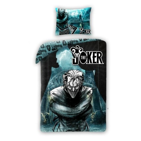 Pościel bawełniana 140x200 Joker czarna turkusowa poszewka 70x90 Kids 12 Halantex Pościel bawełniana 140x200 Joker czarna turkusowa poszewka 70x90 Kids 12 Halantex