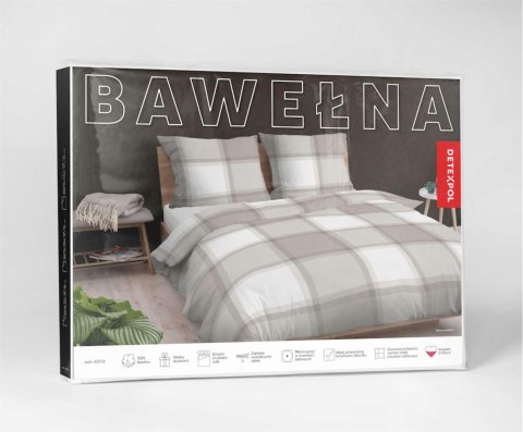 Pościel bawełniana 220x200 jasno brązowa krata 4573 B Bawełna 16 Pościel bawełniana 220x200 jasno brązowa krata 4573 B Bawełna 16