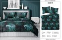 Pościel satynowa 160x200 czarna turkusowa liście 4680 B Home Satin 40 Pościel satynowa 160x200 czarna turkusowa liście 4680 B Home Satin 40