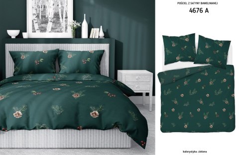 Pościel satynowa 160x200 zielona 4676 A Home Satin 40 Pościel satynowa 160x200 zielona 4676 A Home Satin 40