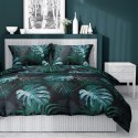 Pościel satynowa 180x200 czarna turkusowa liście 4680 B Home Satin 40 Pościel satynowa 180x200 czarna turkusowa liście 4680 B Home Satin 40