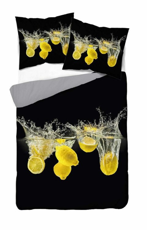 Pościel z mikrofibry 3D 160x200 Cytryny czarna szara 4173 A mikro 28 Pościel z mikrofibry 3D 160x200 Cytryny czarna szara 4173 A mikro 28