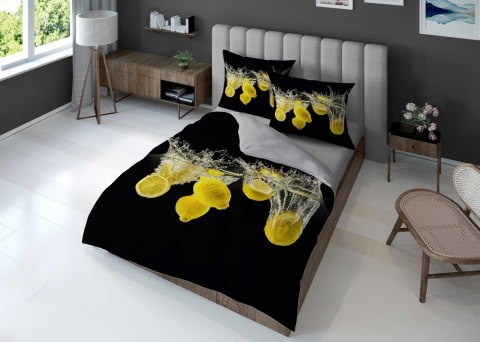 Pościel z mikrofibry 3D 160x200 Cytryny czarna szara 4173 A mikro 28 Pościel z mikrofibry 3D 160x200 Cytryny czarna szara 4173 A mikro 28