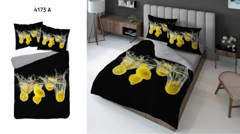 Pościel z mikrofibry 3D 160x200 Cytryny czarna szara 4173 A mikro 28 Pościel z mikrofibry 3D 160x200 Cytryny czarna szara 4173 A mikro 28