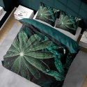 Pościel z mikrofibry 3D 160x200 Liście czarna zielona 4372 A mikro 28 Pościel z mikrofibry 3D 160x200 Liście czarna zielona 4372 A mikro 28