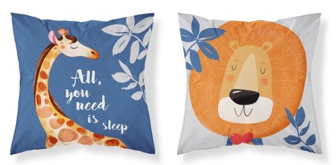 Poszewka bawełniana 40x40 All you need is sleep żyrafa lew niebieska dwustronna PSBA 23 A Mayamoo 26 Poszewka bawełniana 40x40 All you need is sleep żyrafa lew niebieska dwustronna PSBA 23 A Mayamoo 26
