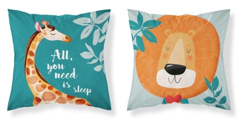 Poszewka bawełniana 40x40 All you need is sleep żyrafa lew zielona dwustronna PSBA 23 B Mayamoo 26 Poszewka bawełniana 40x40 All you need is sleep żyrafa lew zielona dwustronna PSBA 23 B Mayamoo 26
