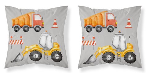 Poszewka bawełniana 40x40 Koparka wywrotka pomarańczowa szara PSBA 08 A Mayamoo 26