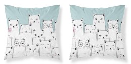 Poszewka bawełniana 40x40 Koty miętowa PSBA 03 B Mayamoo 26