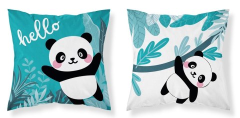 Poszewka bawełniana 40x40 Miś panda hello niebieska dwustronna PSBA 26 B Mayamoo 26 Poszewka bawełniana 40x40 Miś panda hello niebieska dwustronna PSBA 26 B Mayamoo 26